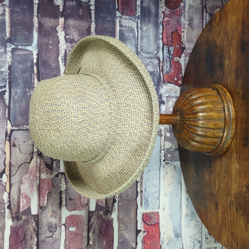 Scala Navy/Cream Woven Toyo Straw Hat